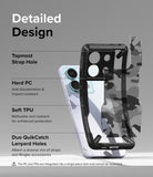 Xiaomi Redmi Note 13 Pro / Poco X6 Case | Fusion-X - Exploded view of a phone case highlighting strap holes, PC, and TPU.