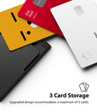 Card Holder | Slot [3 Cards] - Black Ringke card holder displaying three stacked credit cards in yellow, red, and white.