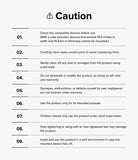 Ringke Stand Floor Holder - A numbered list of nine safety precautions for using the floor stand holder.
