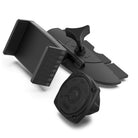 CD Slot Car Mount [2 in 1] - Black phone holder with adjustable CD slot mount and a circular dial gauge component.