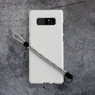 Paracord Lanyard Wrist Strap [2 Pack] - Gray checkered paracord wrist strap attached to a white smartphone case.