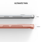 Galaxy S8 Plus Case | Air - Side view comparing a bare 8mm phone to a 10.4mm phone with a rose gold thin protective case.