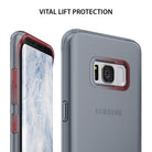 Galaxy S8 Plus Case | Air - Transparent smoke black phone case highlighting raised edges for screen and camera protection.