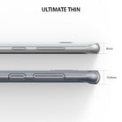 Galaxy S8 Plus Case | Air - Side-by-side comparison of a bare phone (8mm) and a phone with a thin case (10.4mm).
