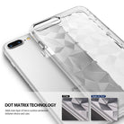 iPhone 8 Plus / 7 Plus Case | Air Prism - Clear geometric prism-patterned phone case shown partially covering a silver iPhone.