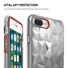 iPhone 8 Plus / 7 Plus Case | Air Prism - Clear geometric prism case with raised red bezels protecting screen and camera.