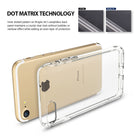 iPhone 8 / 7 Case | Air - Clear protective phone case with dot matrix pattern shown next to a gold iPhone.