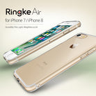 iPhone 8 / 7 Case | Air - Two gold iPhones in clear, thin protective cases shown from front and back angles.