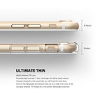 iPhone 8 / 7 Case | Air - Side-by-side comparison of a bare iPhone and one with a 1.3mm thin clear TPU case, showing dimensions.