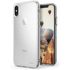 iPhone X Case | Air - Clear protective phone case showing the back and front of an iPhone X with a hot air balloon wallpaper.