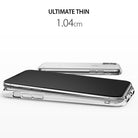 iPhone X Case | Air - Two clear iPhone X cases stacked, with text above reading ULTIMATE THIN 1.04cm.