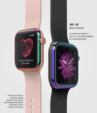 Apple Watch Series 3 / 2 / 1 (38mm) | Bezel Styling - Two Apple Watches with neon chrome gradient bezels and bands.