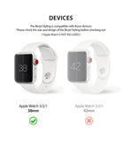 Apple Watch Series 3 / 2 / 1 (38mm) | Bezel Styling - Compatibility chart comparing 38mm (check) and 42mm (x) Apple Watches.
