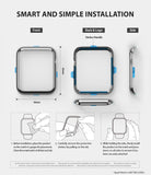 Apple Watch 3 / 2 / 1 (42mm) | Bezel Styling - Installation guide showing bezel dimensions and three-step application.