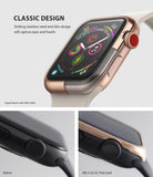 Apple Watch 3 / 2 / 1 (42mm) | Bezel Styling - Pink gold stainless steel bezel styling accessory on an Apple Watch.