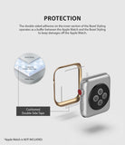 Apple Watch 3 / 2 / 1 (42mm) | Bezel Styling - Diagram showing a gold bezel ring, adhesive tape, and Apple Watch casing.