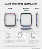 Apple Watch 3 / 2 / 1 (42mm) | Bezel Styling - Installation guide showing front, back, and side views of a bezel.