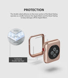 Apple Watch Series 3 / 2 / 1 (42mm) | Premium Bezel Styling H - Diagram showing adhesive tape between watch and bezel.