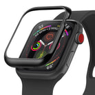 Apple Watch 3 / 2 / 1 (42mm) | Bezel Styling - A black adhesive bezel frame hovering above an Apple Watch face.