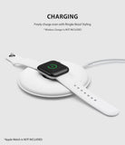 Apple Watch Series 6 / 5 / 4 / SE (40mm) | Bezel Styling - Apple Watch with bezel styling charging on a wireless pad.
