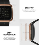 Fitbit Versa 2 | Bezel Styling 02 - Rose gold bezel accessory showing precise fit and easy adhesive installation on a watch.