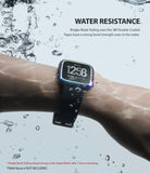 Fitbit Versa | Bezel Styling 03 - Iridescent bezel on a Fitbit Versa watch underwater with water droplets on the screen.