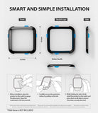 Fitbit Versa | Bezel Styling 03 - Diagram showing front, back, and side views of a watch bezel with installation instructions.