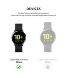 Galaxy Watch Active 2 (40mm) | Metal One Band [Silver] - Comparison chart showing 40mm watch with check and 44mm with X.
