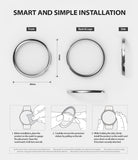 Galaxy Watch Active 2 40mm | Bezel Styling - Three-step installation guide for a watch bezel accessory.