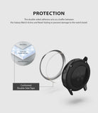 Galaxy Watch Active | Bezel Styling - Exploded view showing adhesive tape between the watch bezel and styling ring.