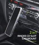 CD Slot Car Mount [2 in 1] - Smartphone mounted in a car CD slot console with a clear protective case.