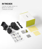 CD Slot Car Mount [2 in 1] - Box contents including two mount heads, CD slot base, metal plates, stickers, and manual.