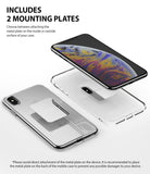CD Slot Car Mount [2 in 1] - Two clear phone cases showing metal plates attached to the inside and outside surfaces.