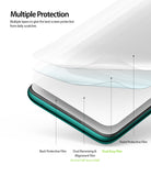 Redmi Note 8 Pro Screen Protector | Dual Easy Film - Redmi Note 8 Pro Screen Protector - Diagram showing multiple layers of protective film stacked on a smartphone screen.