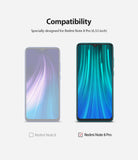 Redmi Note 8 Pro Screen Protector | Dual Easy Film - Redmi Note 8 Pro Screen Protector - Compatibility chart showing Redmi Note 8 and Note 8 Pro smartphones side by side.