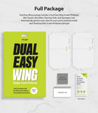 Galaxy A51 Screen Protector | Dual Easy Film Wing - Package contents including two screen protectors, cloth, squeegee, and wet wipe.