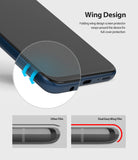 Galaxy M31 Screen Protector | Dual Easy Film - Diagram showing a screen protector wrapping around phone edges.