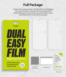 iPhone 11 Pro Max Screen Protector | Dual Easy Film - Package contents showing two screen protectors, cloth, squeegee, and wet wipe.