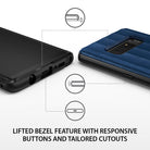 Galaxy Note 8 Case | Flex S - Close-up of phone case showing lifted bezels, responsive buttons, and precise port cutouts.