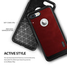 iPhone 7 Plus Case | Flex S - Two views of a red and black phone case showing the TPU material and inner shock pattern.