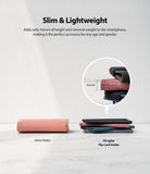 Card Holder | Flip [2 Pack] - Comparison showing a thick pink wallet next to a slim 4.6mm stack of Ringke card holders.