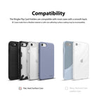 Card Holder | Flip [2 Pack] - Compatibility chart showing compatible flat, hard phone cases versus incompatible textured cases.
