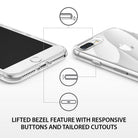 iPhone 8 Plus / 7 Plus Case | Flow - Clear phone case showing lifted bezels, responsive buttons, and precise port cutouts.
