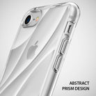 iPhone 8 / 7 / SE 2020 Case | Flow - Clear phone case with an abstract prism pattern on the back and silver side buttons.