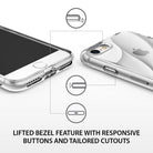 iPhone 8 / 7 / SE 2020 Case | Flow - Clear phone case showing lifted screen bezels, responsive buttons, and precise port cutouts.