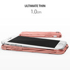 iPhone 8 / 7 / SE 2020 Case | Flow - Rose gold phone case with a wavy texture shown on and beside a white iPhone.