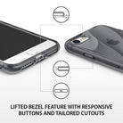iPhone 8 / 7 / SE 2020 Case | Flow - Close-up of phone case showing raised bezels, responsive buttons, and precise port cutouts.