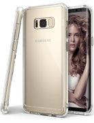 Galaxy S8 Case | Fusion - Clear protective case on a gold Samsung Galaxy S8, showing front and back views.