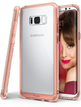 Galaxy S8 Plus Case | Fusion - Rose gold clear phone case showing the back and side profile of a Samsung Galaxy S8 Plus.
