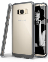 Galaxy S8 Plus Case | Fusion - Clear protective case with smoke black edges on a gold Samsung Galaxy S8 Plus smartphone.